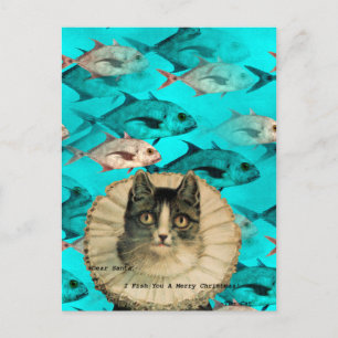 Postal Collage digital Cat Fish You