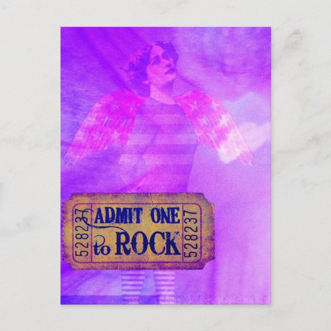 Postal Collage digital Rock and Roll Angel (Anverso)