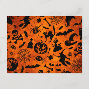 Postal Collage espeluznante de Halloween con bruja, calab