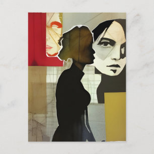 Postal Collage Figurativo Medios Mixtos