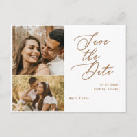 Collage Foto Texto Dorado Ahorra la Fecha Boda