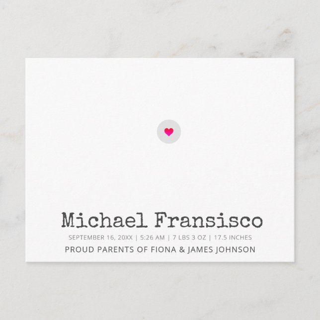 Postal Collage fotográfico de anuncio de nacimiento moder (Anverso)