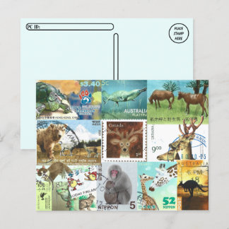 Postal Collage internacional de sellos de rehenes
