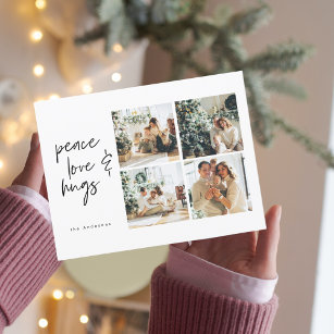 Postal Collage Navidades Cuatro Fotos   Abrazos de amor p