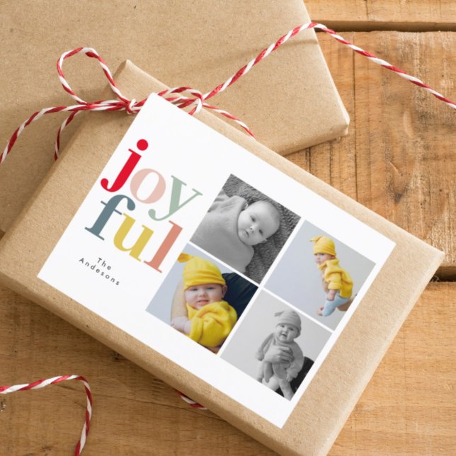 Postal Collage Navidades Cuatro Fotos | Colorido Joyful (Subido por el creador)