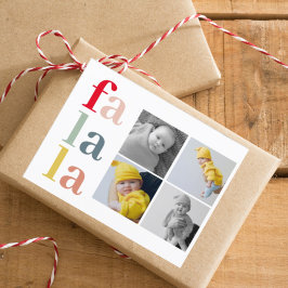 Postal Collage Navidades Cuatro Fotos | Falalala colorida