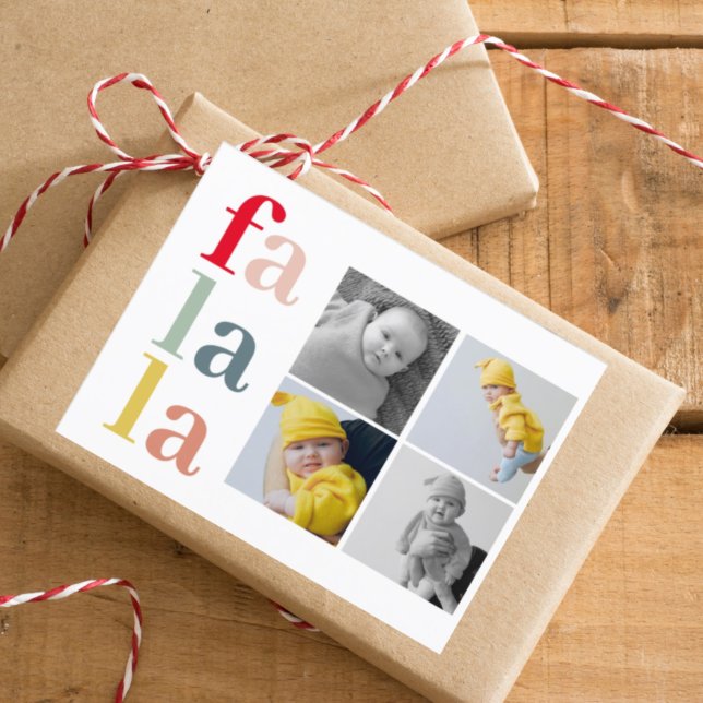 Postal Collage Navidades Cuatro Fotos | Falalala colorida (Subido por el creador)