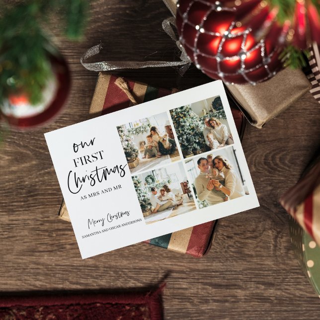 Postal Collage Navidades Cuatro Fotos |Nuestra Primera Na (Subido por el creador)