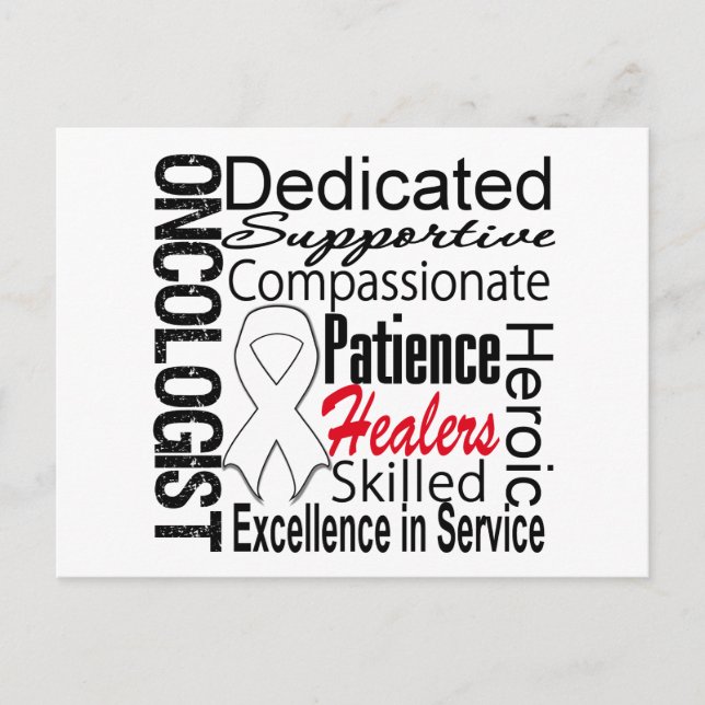 Postal Collage oncólogo contra el cáncer de pulmón (Anverso)