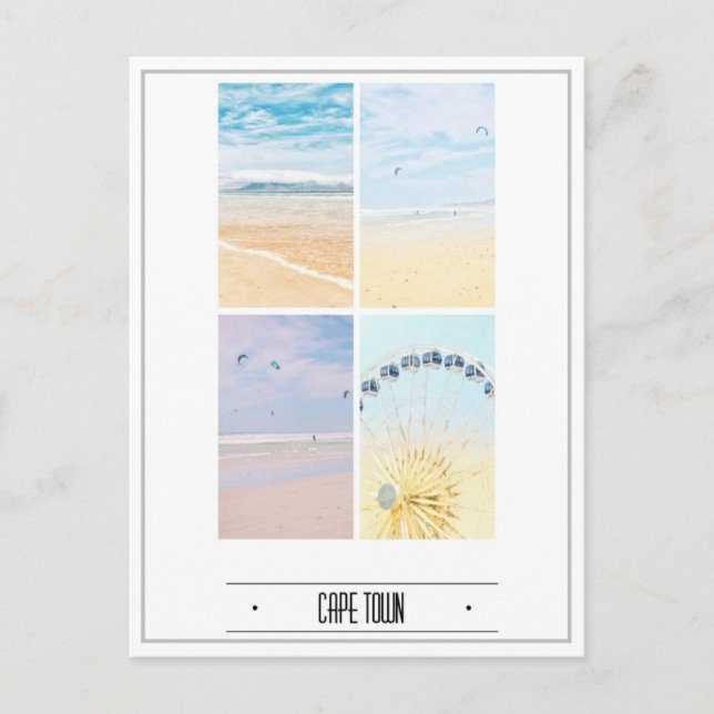 Postal Collage Pastel de montaña de la Mesa de Ciudad del (Anverso)