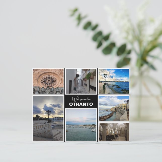 Postal Collage personalizado de Otranto, Puglia, Italia (Anverso de pie)