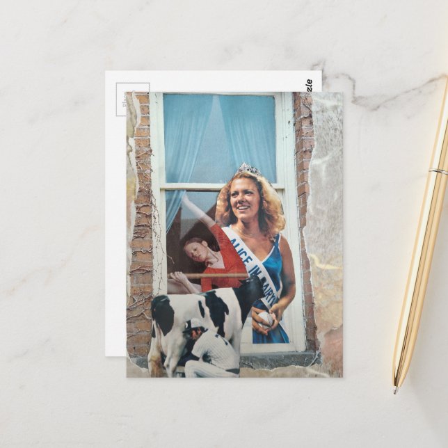 Postal Collage Retro Princesa Láctea  (Anverso/Reverso In Situ)