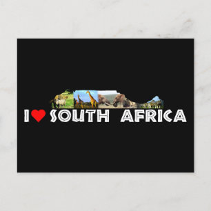 Postal Collage sobre la fauna silvestre de la montaña de 