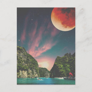 Postal Collage surrealista hermoso paisaje