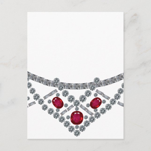 Postal Collar de rubí de diamantes de los años 50 (Anverso)