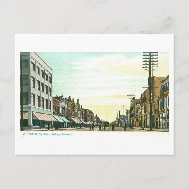 Postal College Avenue antiguo, Appleton, Wisconsin (Anverso)
