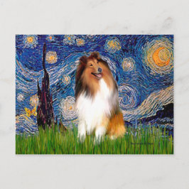 Postal Collie 1 - Noche estrellada