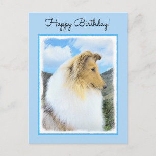 Postal Collie in Mountains (Rough) Pintura - Perro Art