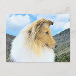 Postal Collie in Mountains (Rough) Pintura - Perro Art