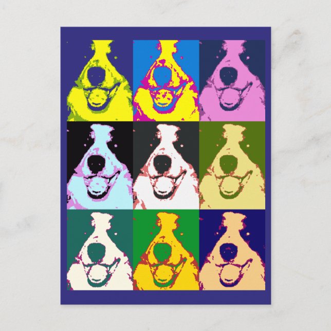 Postal Collie Retro Border Collie Pop Art (Anverso)