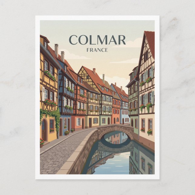 Postal Colmar, Alsacia, Francia (Anverso)