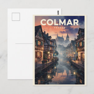 Postal Colmar Francia Viaje Vintage