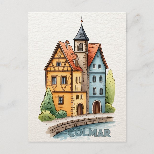 Postal Colmar Francia Viajes (Anverso)