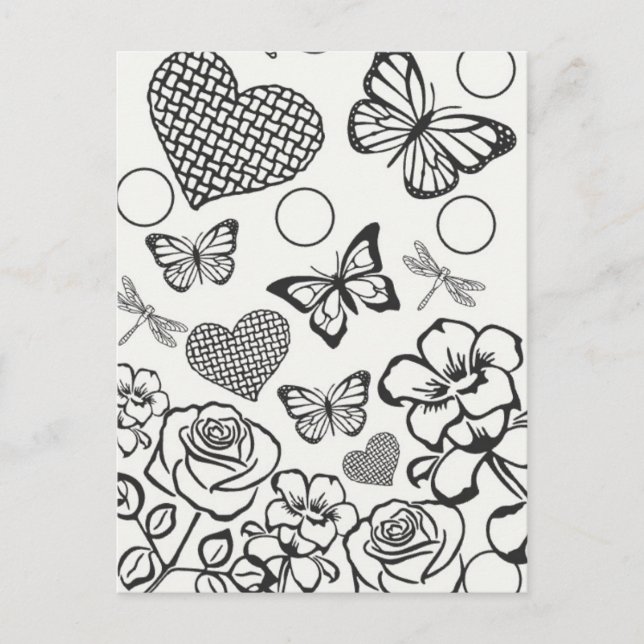 Postal Coloca tu propio adulto colorido adolescente (Anverso)