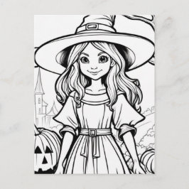Postal ¡Coloca Tu Propio! Bruja de Halloween