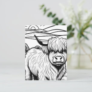 Postal ¡Coloca Tu Propio! Vaca Highland