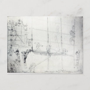 Postal Colocación de Scaffolding frente a la casa de Crai