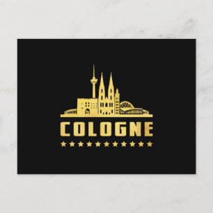 Postal Cologne Alemania City Cityscape Idea de regalo div