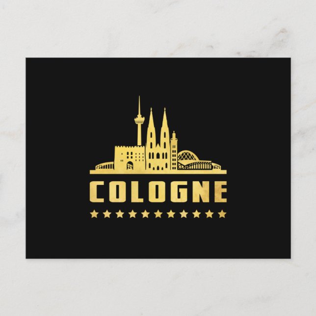 Postal Cologne Alemania City Cityscape Idea de regalo div (Anverso)