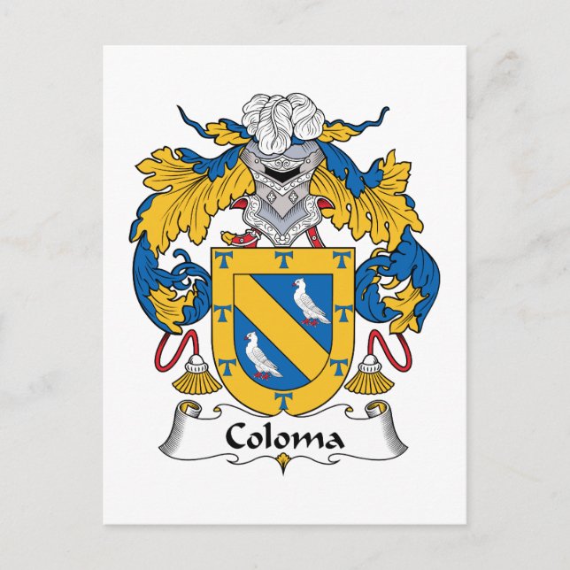 Postal Coloma Family Crest (Anverso)