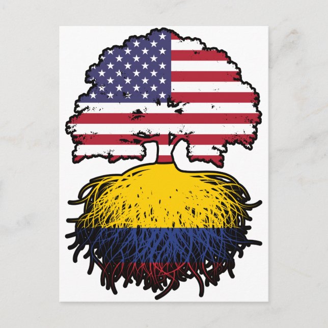 Postal Colombia Bandera de raíces colombianas norteameric (Anverso)