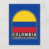 Colombia Bandera Emblema de la vendimia con proble