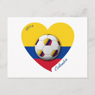 Postal Colombia Fútbol Nacional 2014 Balón y Corazón