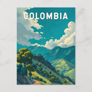 Postal Colombia Ilustracion Viaje de arte