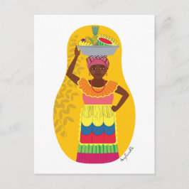 Postal colombiana Palenquera Cartagena Matryoshka