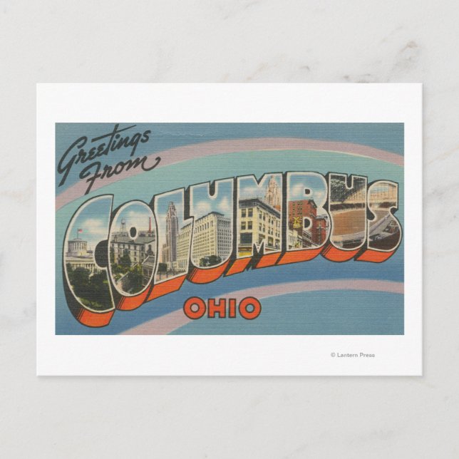 Postal Colón, Ohio - Escenas de letras grandes 2 (Anverso)