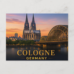 Postal Colonia Alemania Destino de Viaje Icónico Rin