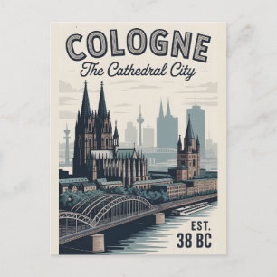 Postal Colonia Alemania Paisaje Urbano Retro de Viaje 