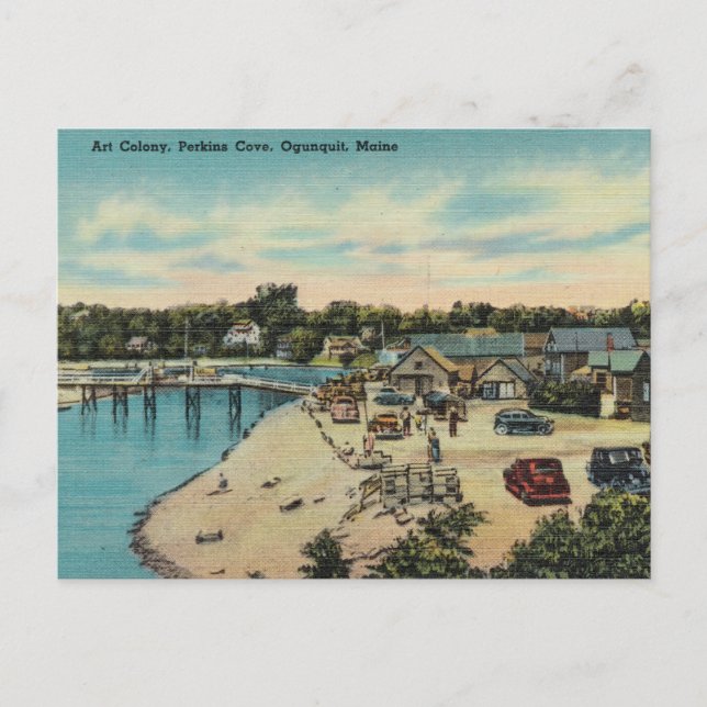 Postal Colonia de arte en Perkins Cove, Ogunquit, Maine (Anverso)