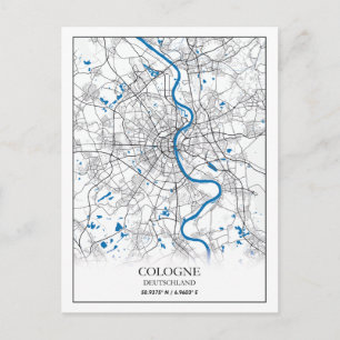 Postal Colonia Deuschland City Map Viaje Simple Mínimo