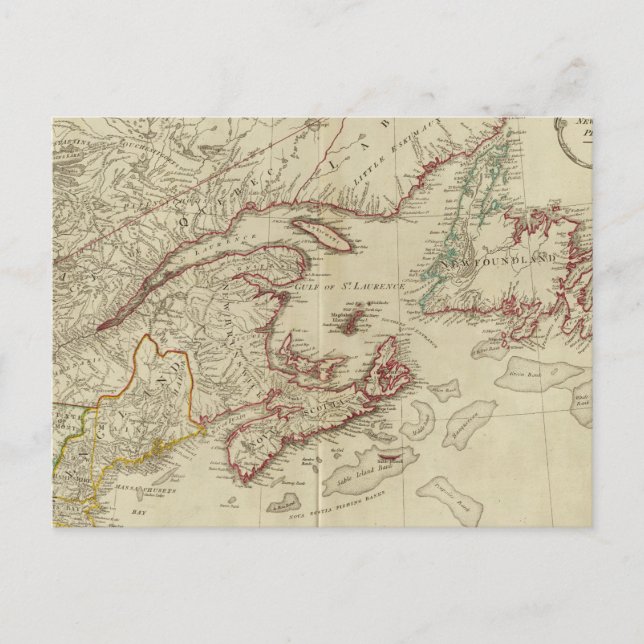 Postal Colonias británicas Norteamérica, Nueva Inglaterra (Anverso)