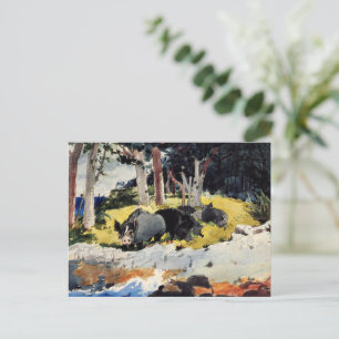 Postal Colonos de Bermudas, pintura de Winslow Homer,