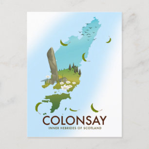 Postal Colonsay Hébridas Interiores de Escocia cartel de 