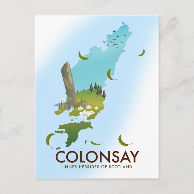 Postal Colonsay Hébridas Interiores de Escocia cartel de  (Anverso)