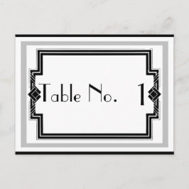 Postal Color blanco negro plateado Art Decó Número de cua