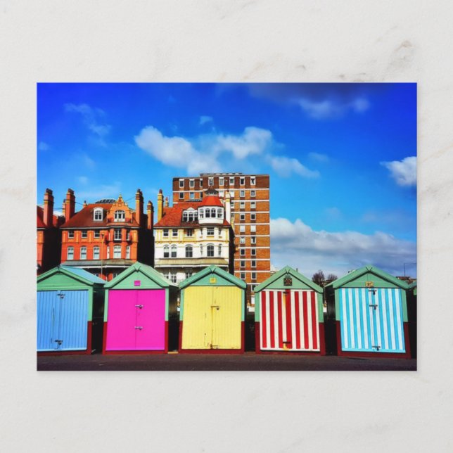Postal Color - Cabinas de playa Brighton (Anverso)